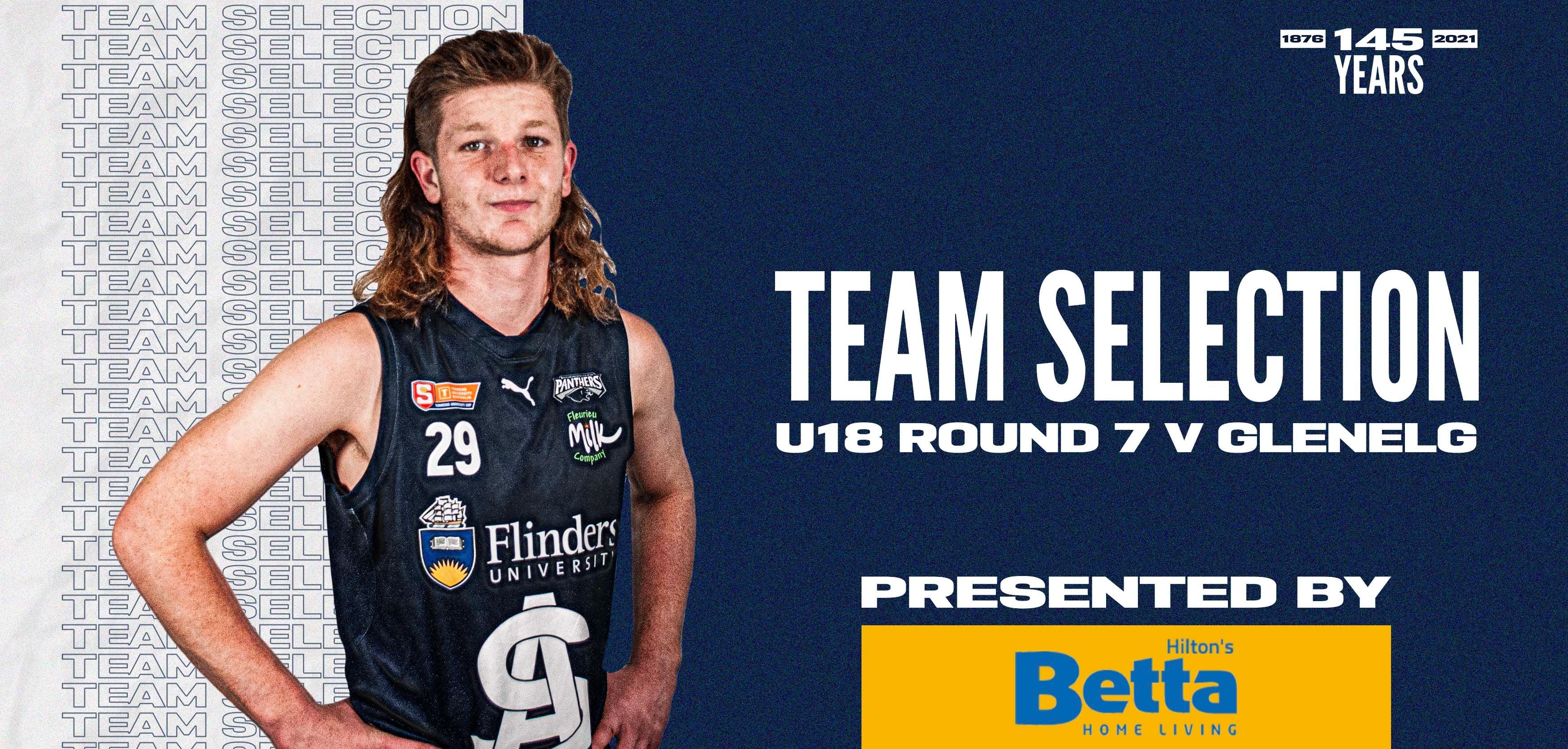 BETTA Team Selection: Under-18 Round 7 vs Glenelg BETTA Team Selection: Under-18 Round 7 vs Glenelg